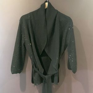 BCBG sequined merino wool cardigan